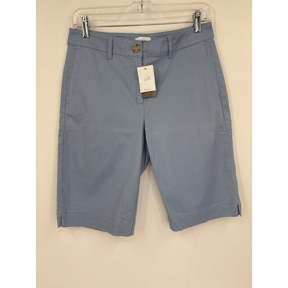 J. Jill Bermuda Chino 11" Shorts Light Blue Size 6 NEW - Picture 1 of 5